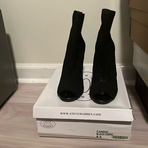 Steve Madden black sock bootie